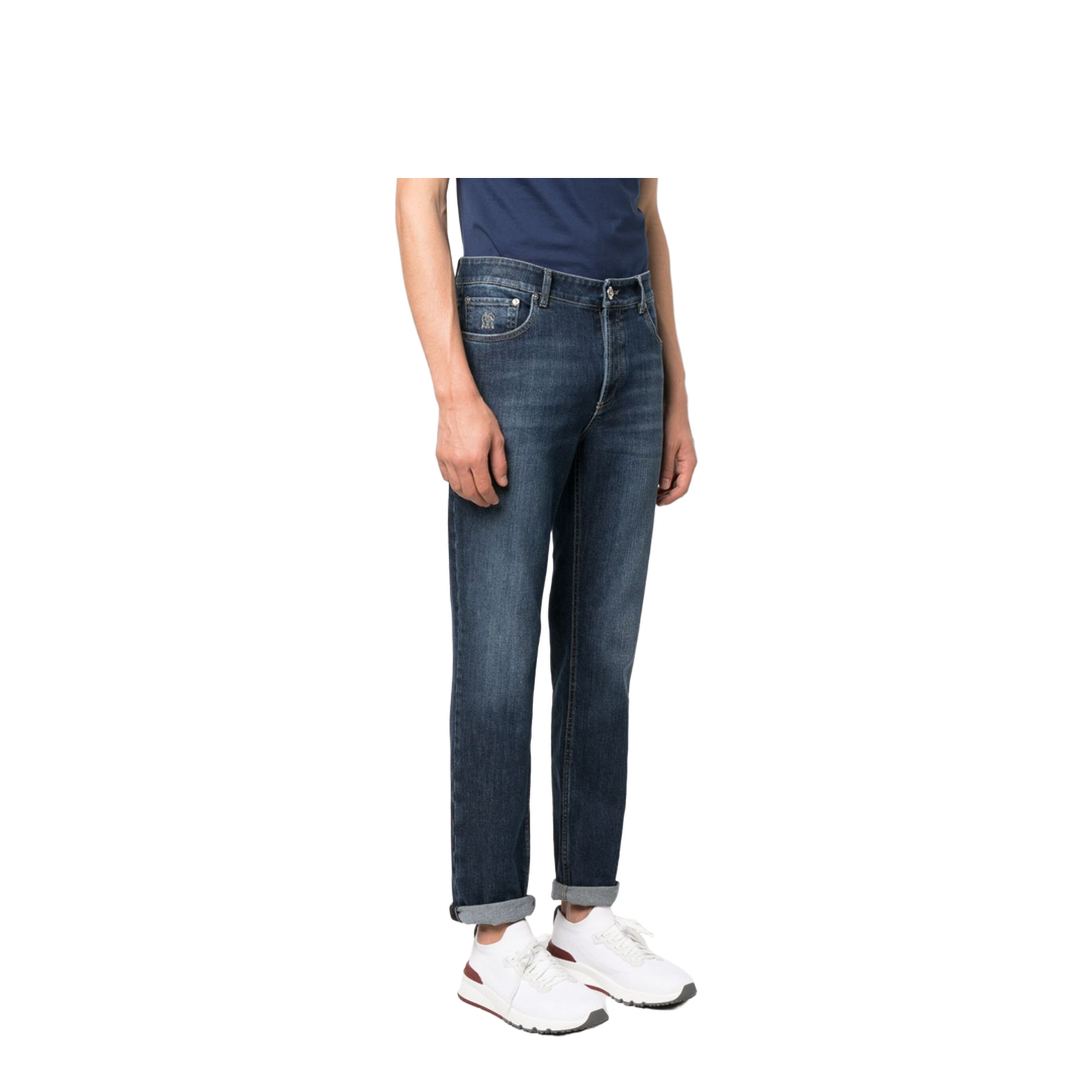 Logo Embroidery Stretch Jeans - Image 2