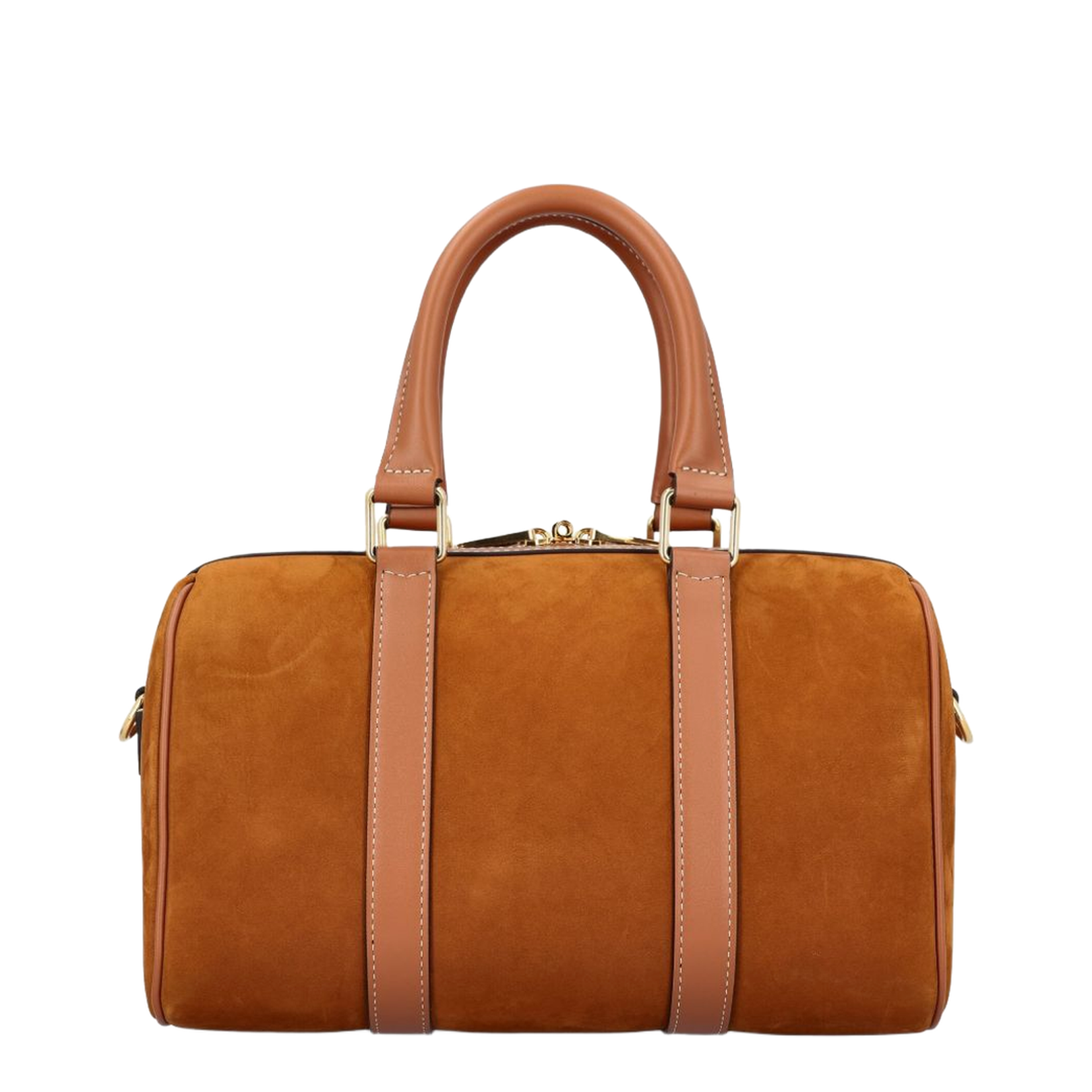 Medium Boston Nubuck Calfskin Handbag Brown - Image 4