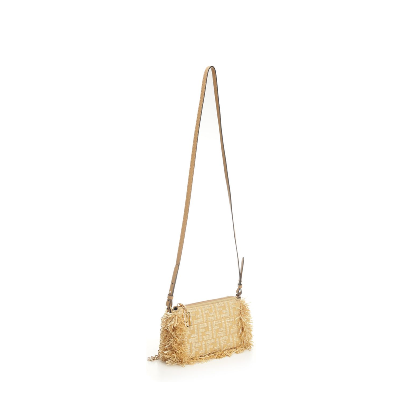 Baguette Pouch Raffia All Over FF With Fringes - Image 2