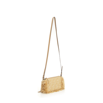 Baguette Pouch Raffia All Over FF With Fringes - Image 2