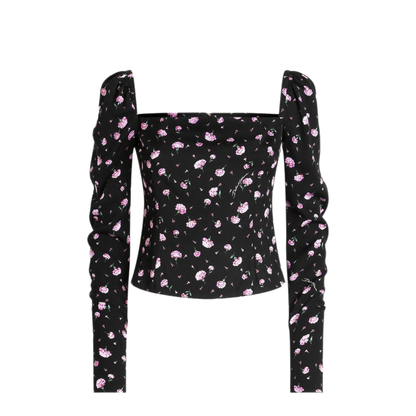 Carnations-Print Silk Top - Image 1
