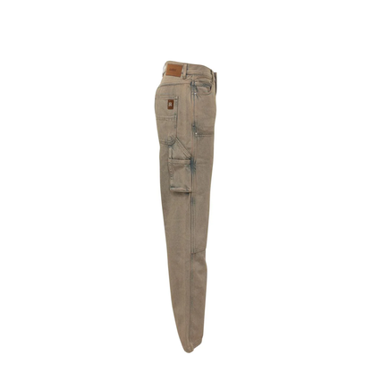 Beige Carpenter Multi-Pocket Denim Jeans - Image 3