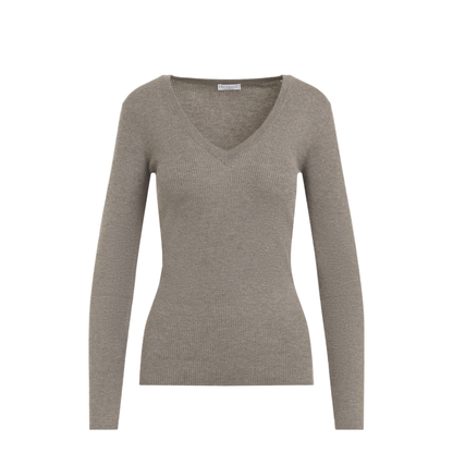Ribbed V-Neck Sweater - Image 3