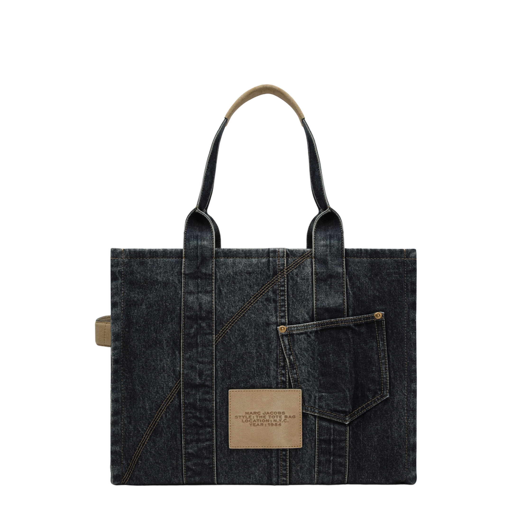 Cargo Tote Bag Large In Denim And Suede - Image 2