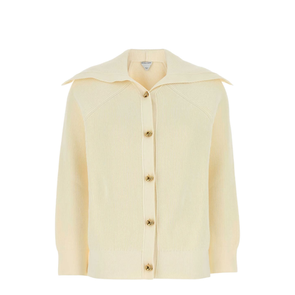 Cotton Rib Cardigan in Chalk - Image 1