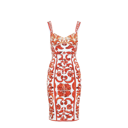 Charmeuse Maiolica Midi Dress - Image 2
