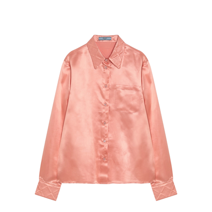 Coral-Coloured Shirt in Silk Blend - Image 1