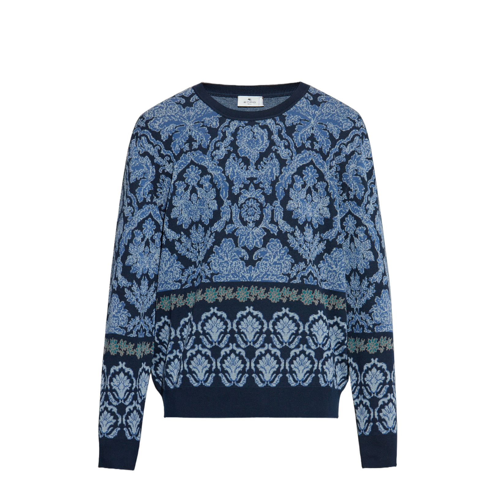 Cotton Sweater with Decorative Pattern - Image 1