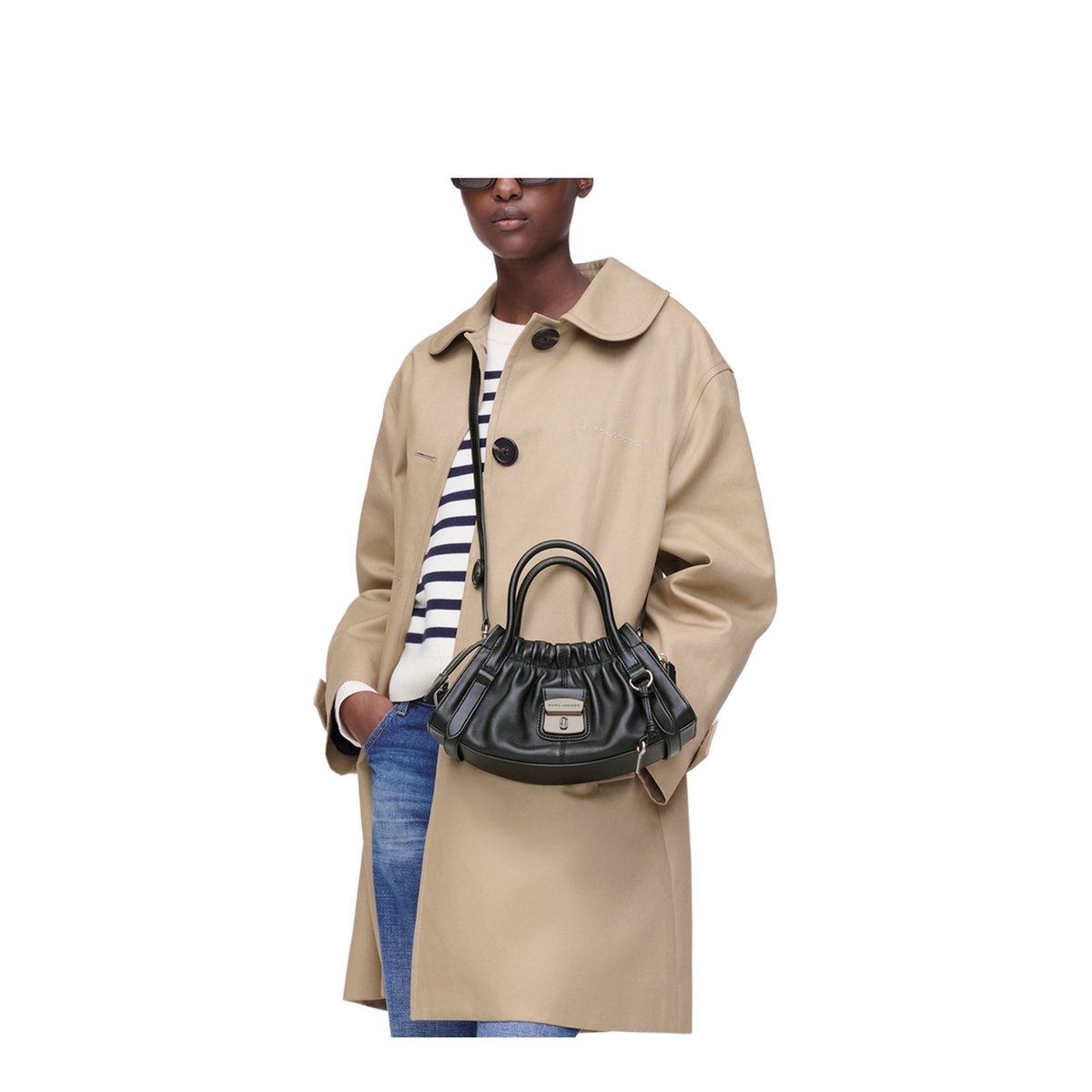 The Cristina Small Nappa Leather Satchel - Black - Image 4