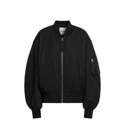 Black Zip Bomber Jacket - Image 1
