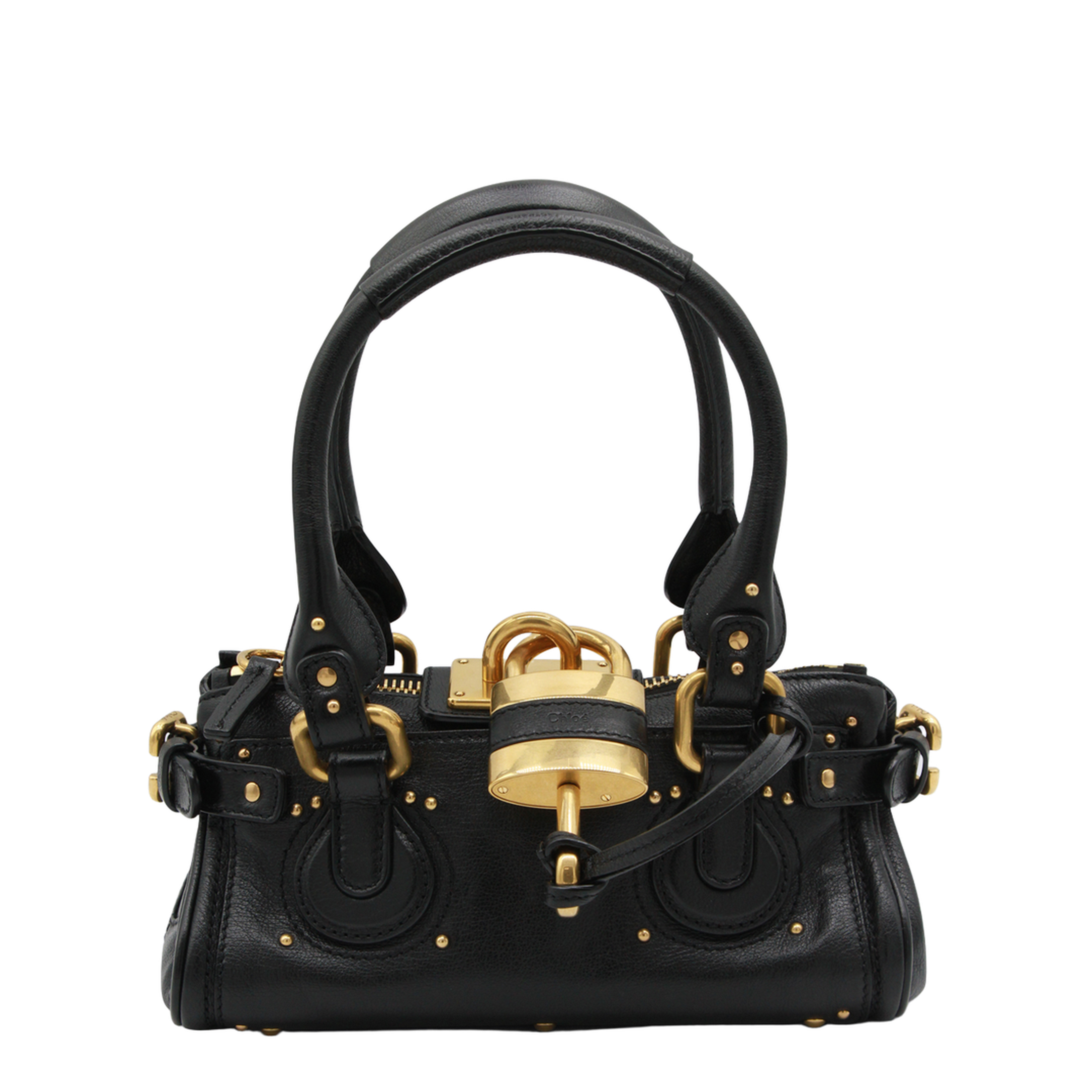 Paddington Small Buffalo Leather Shoulder Bag - Black - Image 5