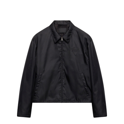 Black Jacket with Zip in Re-Nylon - Image 1