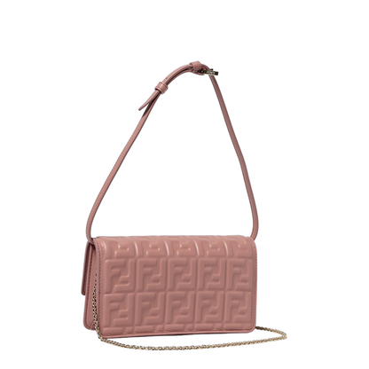 Baguette Leather Shoulder Bags - Pink - Image 3