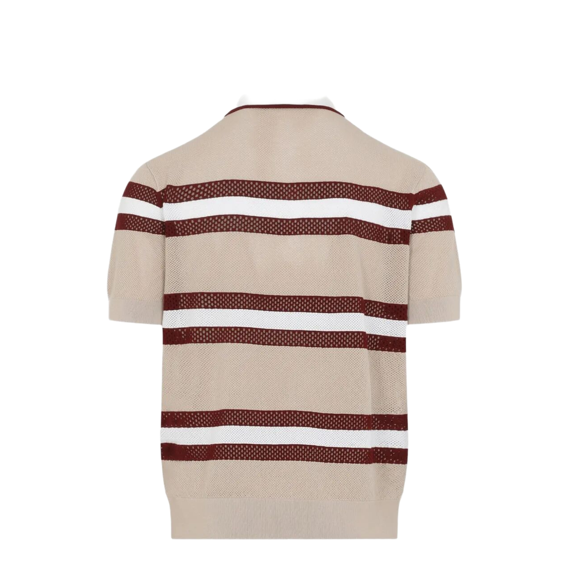 Mercy Viscose Mesh Tricolor Striped Polo Shirt - Image 5
