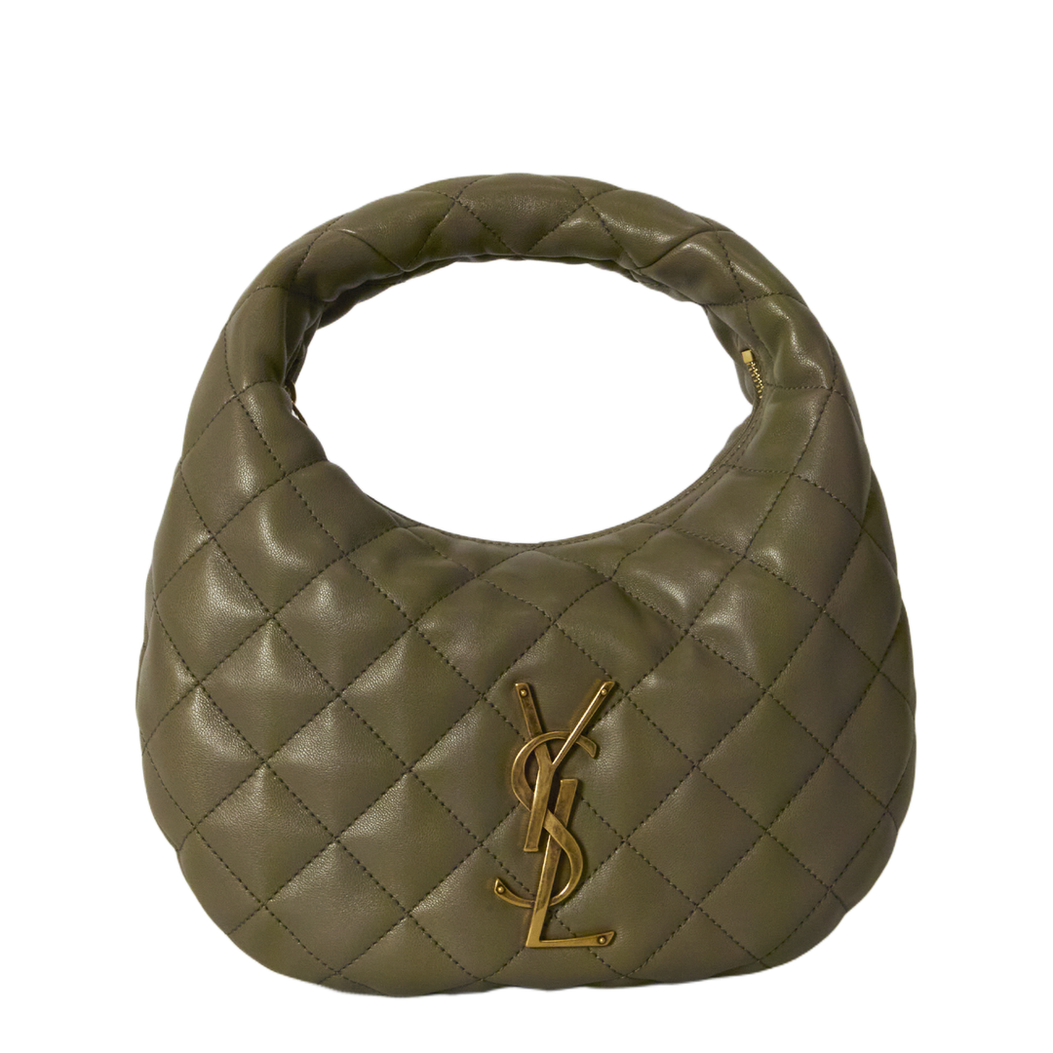Icarino Quilted Nappa Hobo Bags - Strong Moss - Image 1
