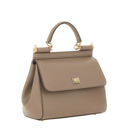 Sicily Medium Calfskin Handbag - Fango - Image 7