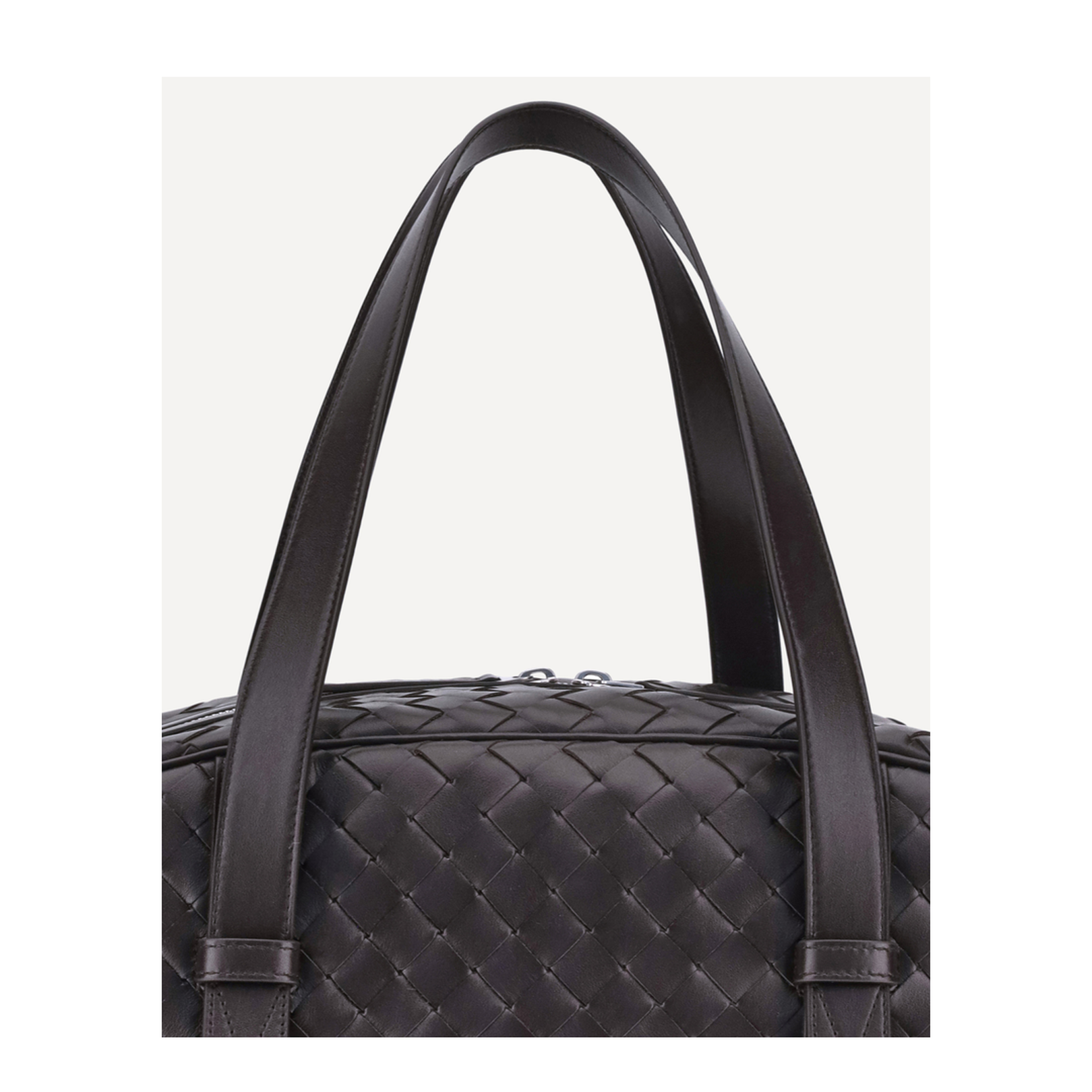 Intrecciato Leather Duffel Bags - Black - Image 3