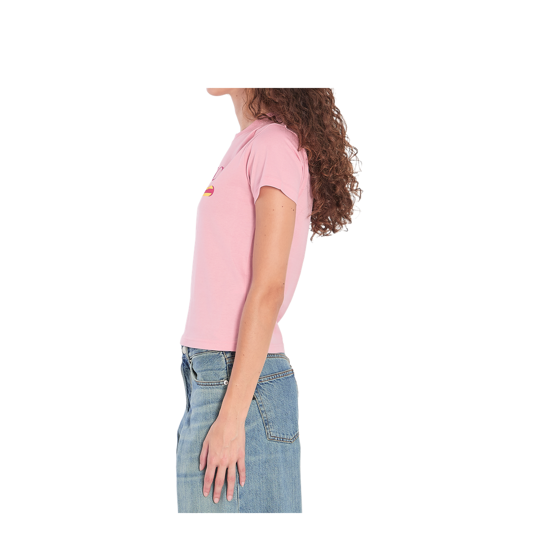 Cotton Jersey T-Shirt with Print in Pink - Image 3