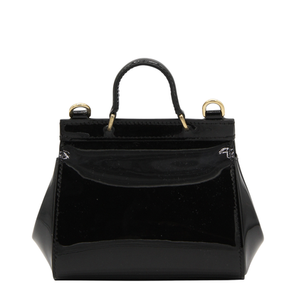 Sicily Mini Patent Leather Bag - Black - Image 3
