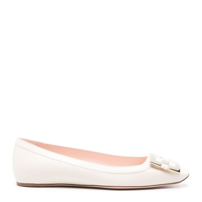 Trompette Ballerinas in Leather Off White - Image 1