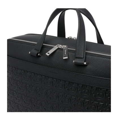 Calfskin Briefcase - Black - Image 4