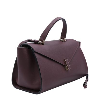 Iside Editor Medium Calf Leather Top Handle Bag - Claret Red - Image 4