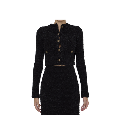Cropped Tweed Cardigan - Image 1