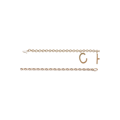 Gold-Tone Interlocking Chain Design Lettered Detailing Adjustable Length Clasp Fastening - Image 2