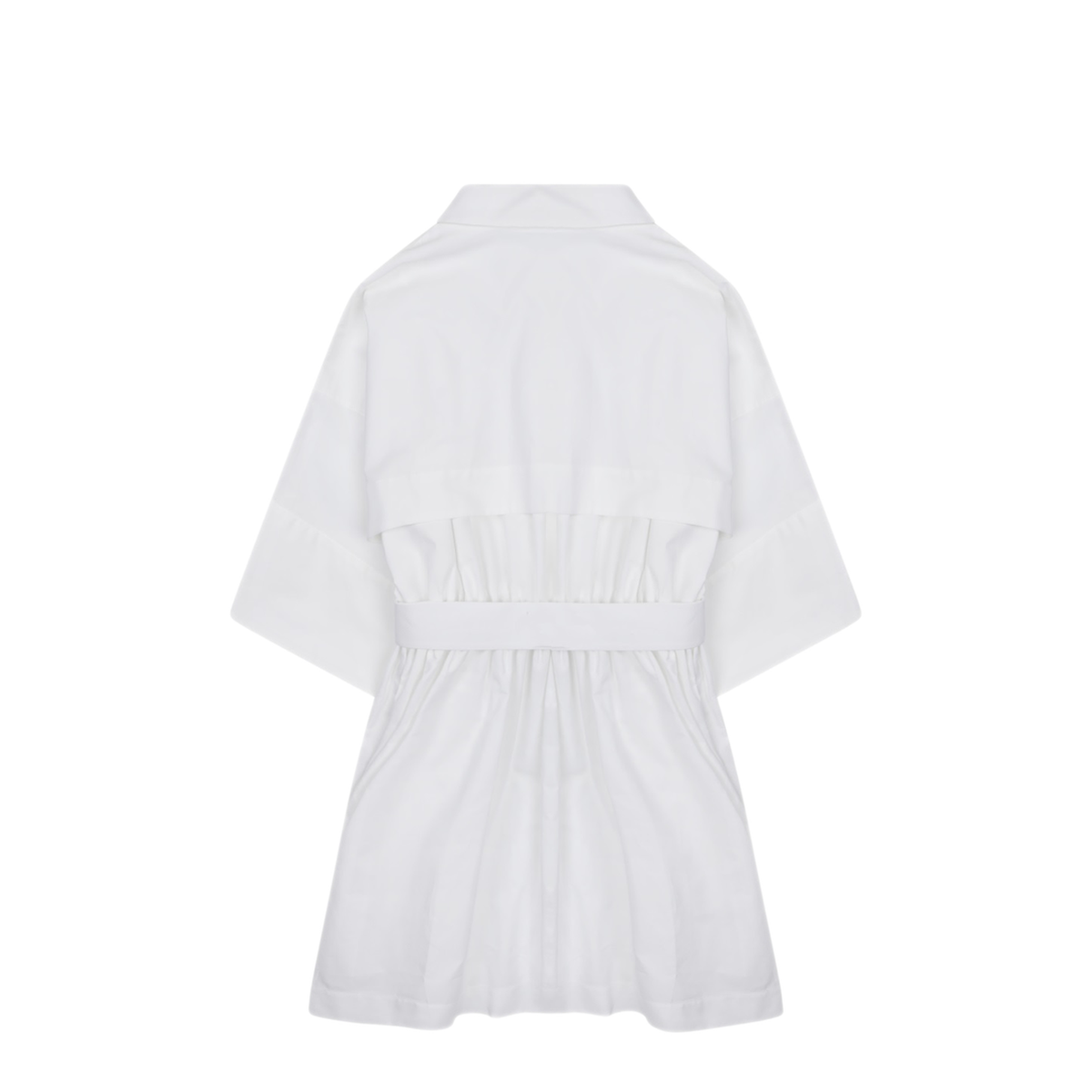 Mini Chemisier Dress in White Poplin - Image 3