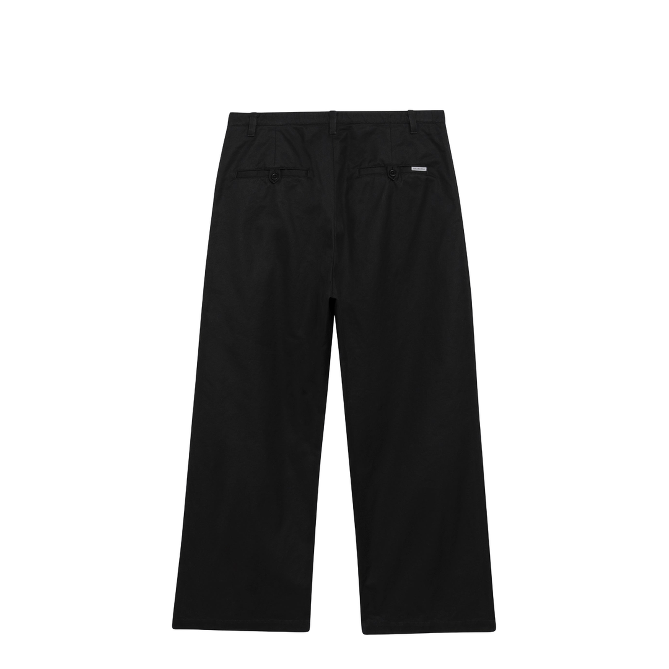 Black Cotton Twill Chino Trousers - Image 2