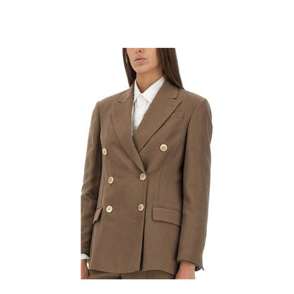 Linen Blend Double-Breasted Jacket - Image 4