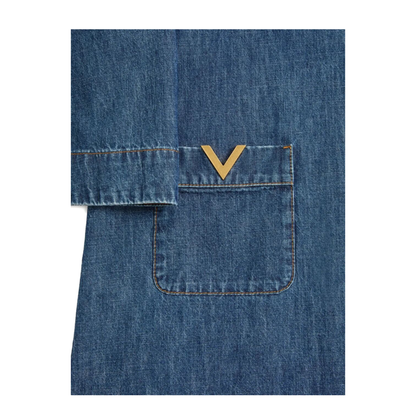 V-Neck Denim Minidress - Image 6