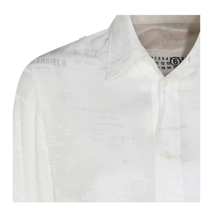 White Shirt with All-Over Logo Graphic - Image 4