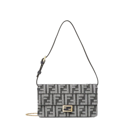 Wallet On Chain Baguette Fabric Blue - Image 1