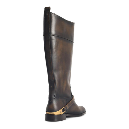 Charlie Dark Brown Leather Boots - Image 3