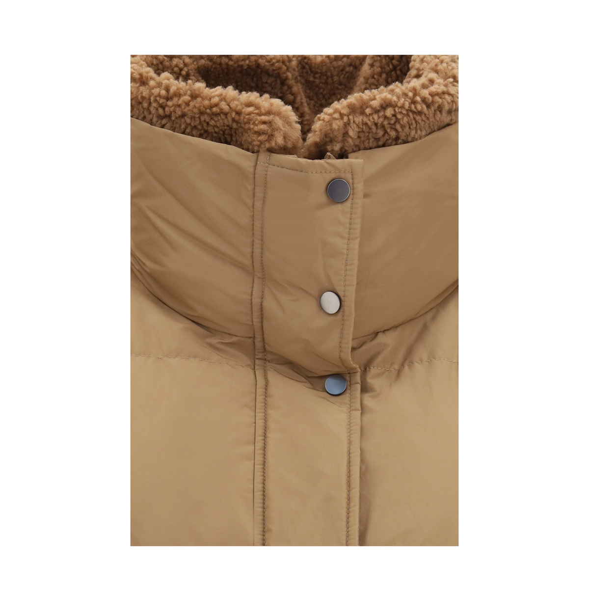 Padded Jacket With Shearling Collar - Image 3