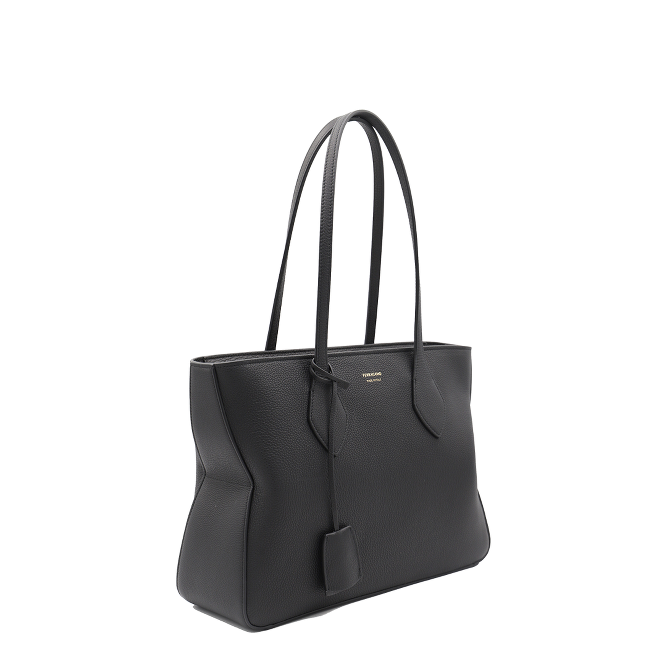 Ferragamo Black Leather Tote Bag - Image 2