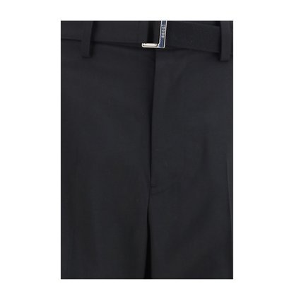 Wool Tailored Pants With Belt - Image 3