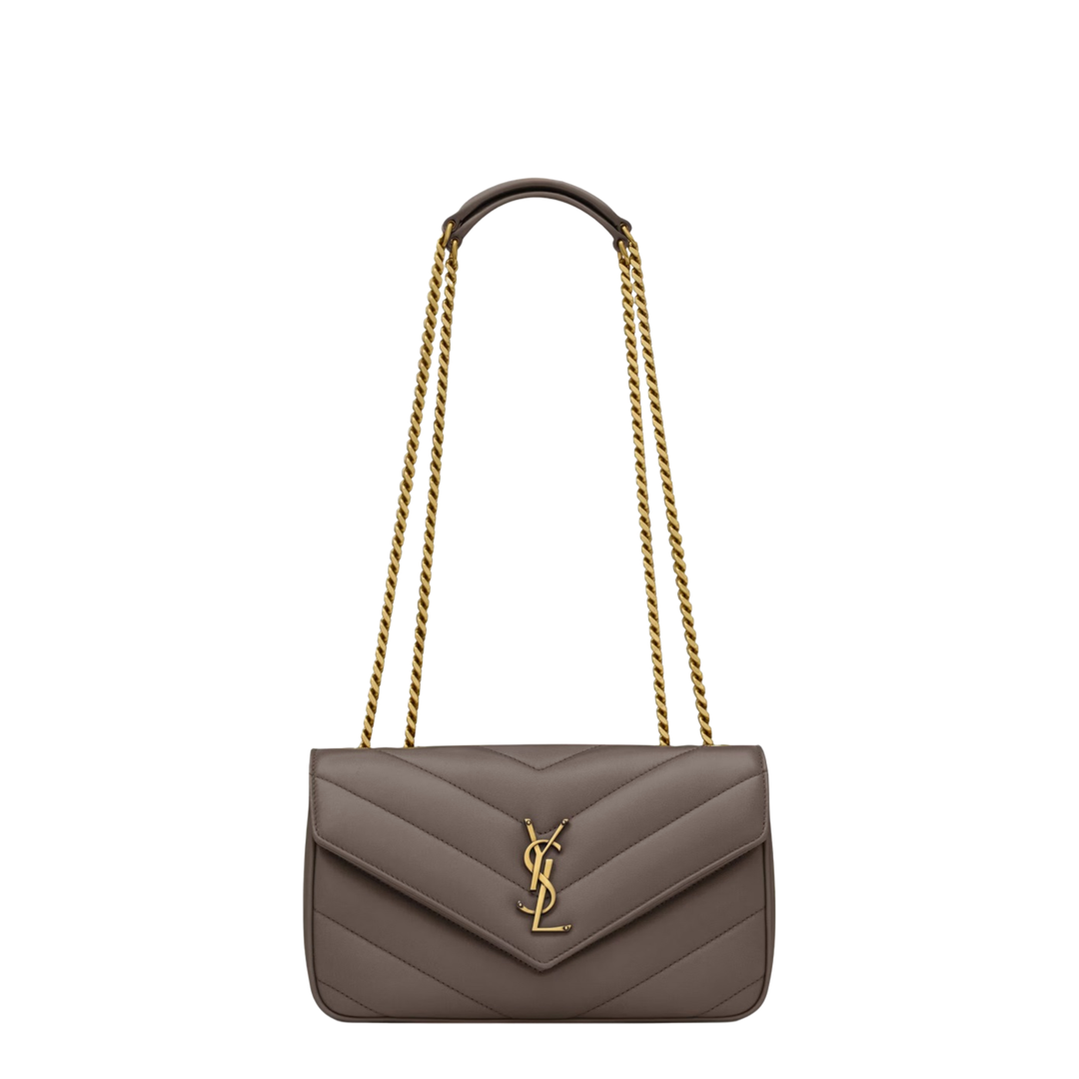 Dark Grey Leather Small Shoulder Bag - Image 1