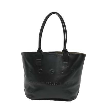 Address Small Calf Leather Tote Bag - Black - Image 1