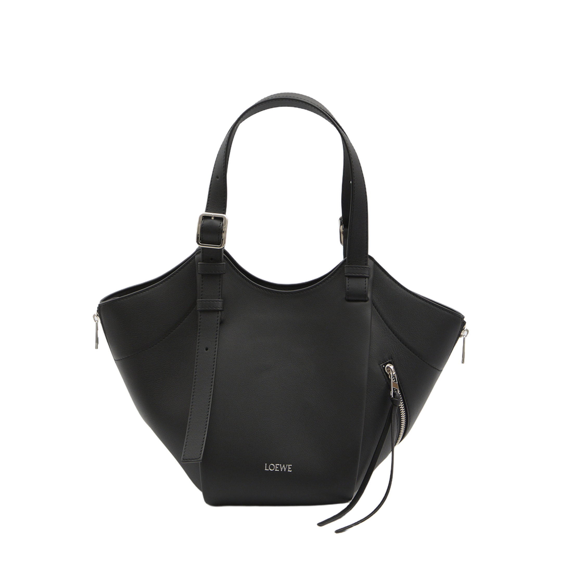 Hammock Flip Calfskin Tote - Black - Image 1