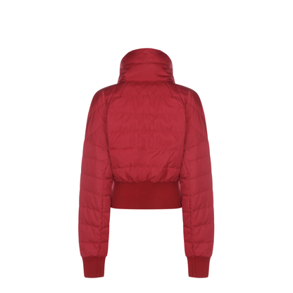 Cropped Down Jacket - Berry Red - Image 3
