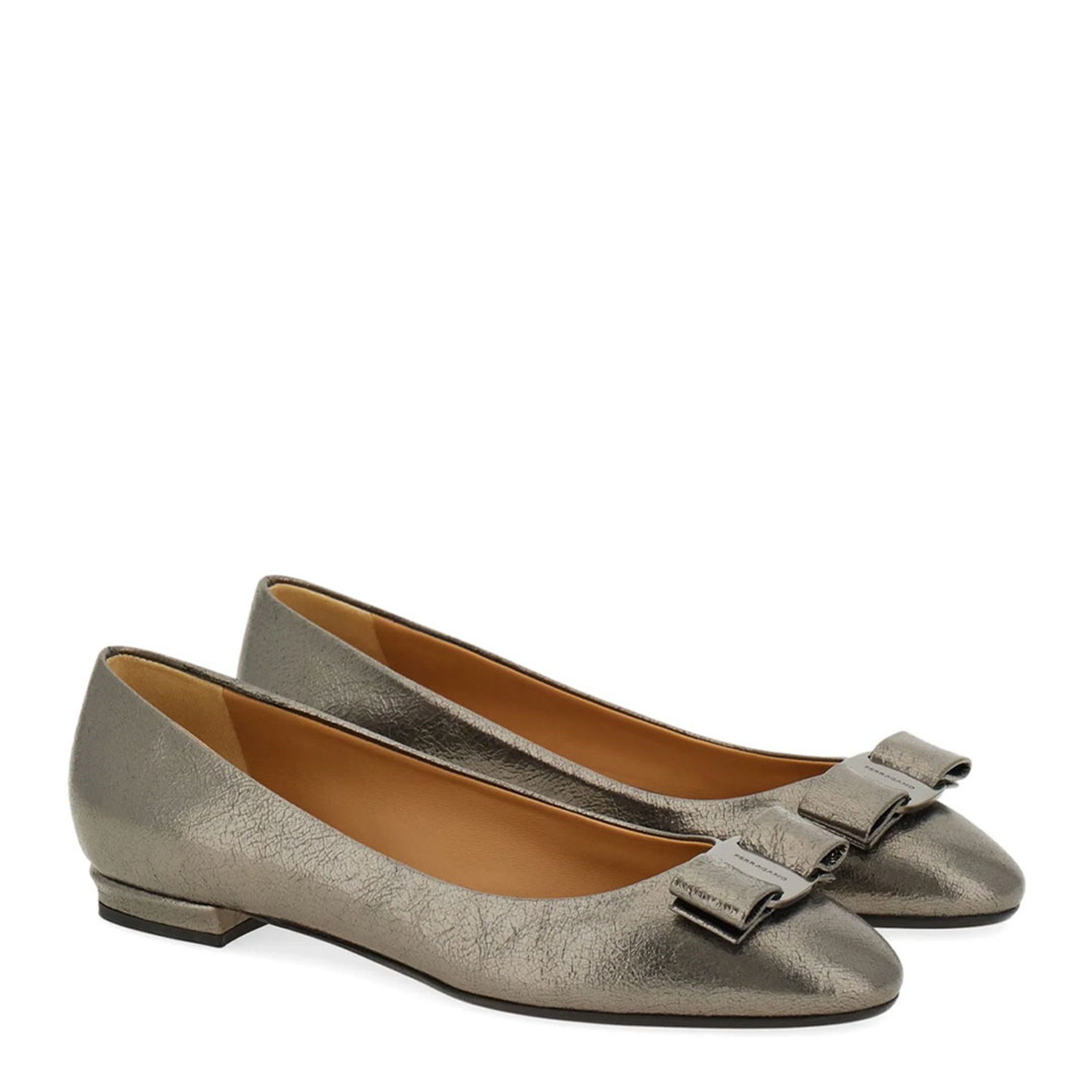 Varina Crackled Laminated Metallic Leather Ballet Flat - Image 2