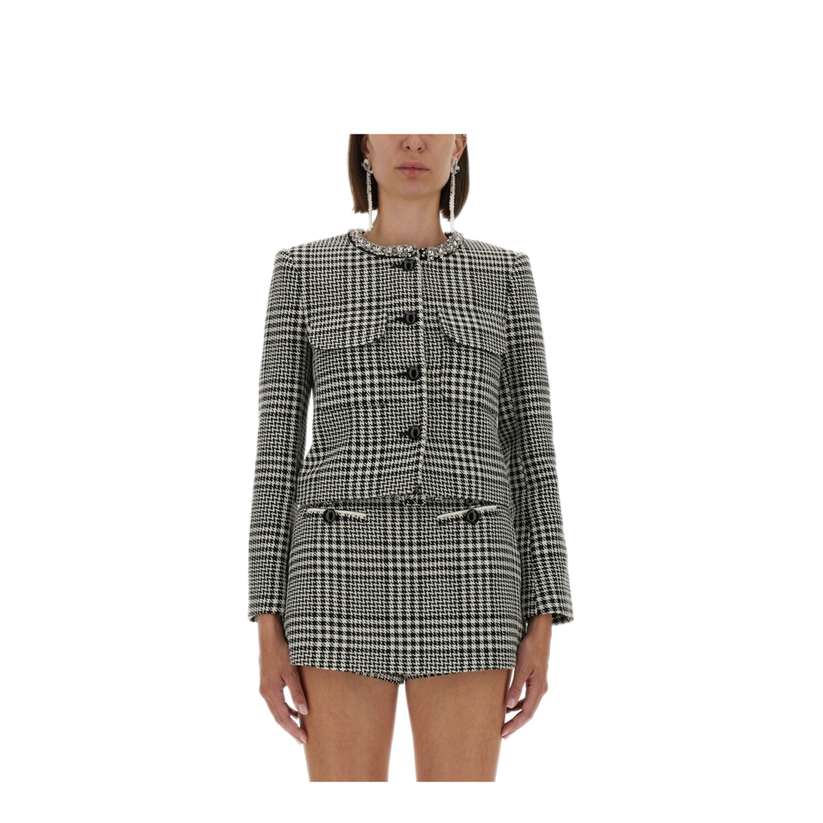 Houndstooth Jacket With Crystals - Image 1