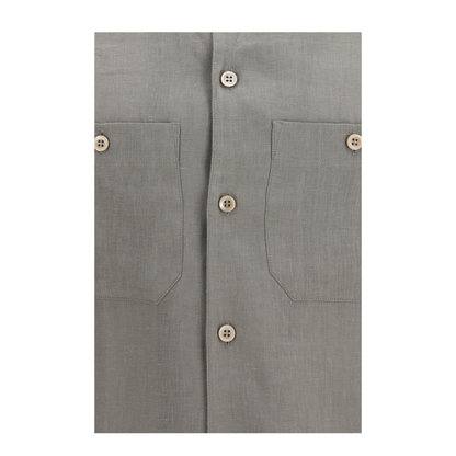 Easy-fit Linen Shirt with Chest Pockets - Image 3