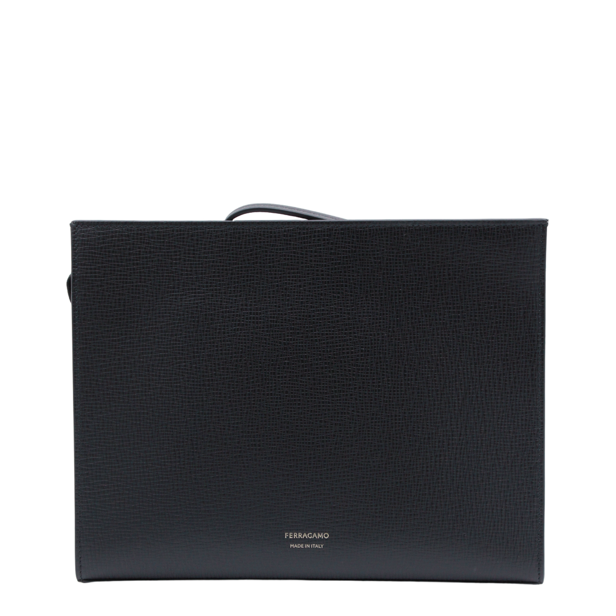 Gancini Hammered Calfskin Pouch - Nero - Image 6