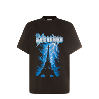 Paris Thunderstorm Oversized Black T-Shirt - Image 6