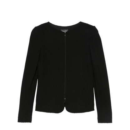 Chevron Motif Jersey Zip-Up Jacket - Image 1