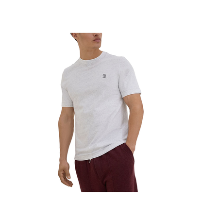 T-Shirt with Faux-Layering in Pearl Grey - Image 6