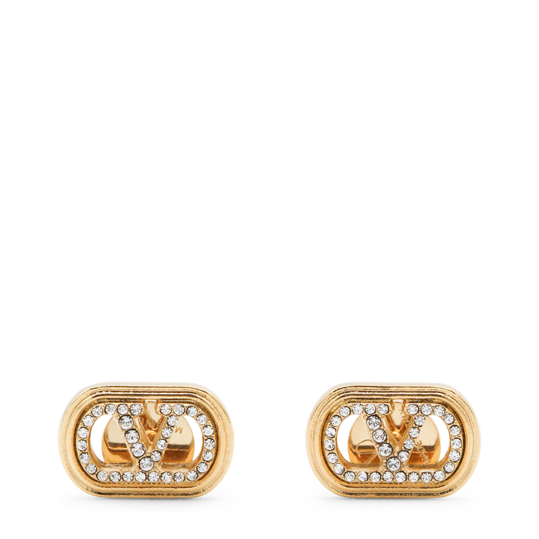 Ovalette Earrings with Rhinestones - Image 1